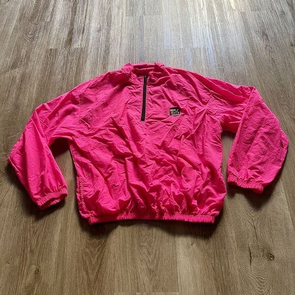 Surf Style Pink Jacket Windbreaker Light Retro Atomic Neon XL 52" girth OSFA XH - Picture 1 of 7